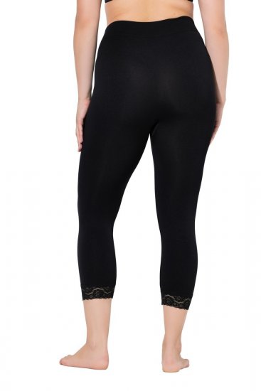 Ulla Popken 846491 Legging collant 3/4 en dentelle Noir - Collants & chaussettes - 