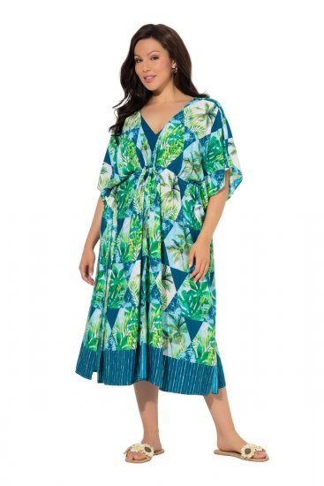 Ulla Popken 846493 Robe imprimée Pétrole - Caftans - 