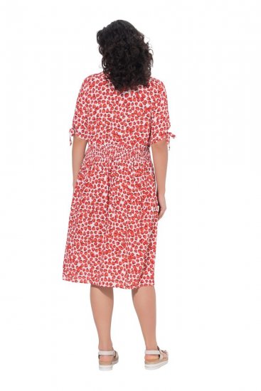 Ulla Popken 846912 Robe mi-longue imprimée Corail - Robes midi - Robes mi-longues pour femmes rondes