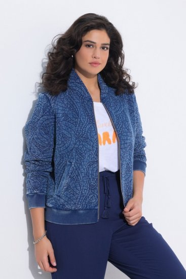 Ulla Popken 847035 Veste matelassée Bleu denim - Vestes - Vestes grande taille pour femme
