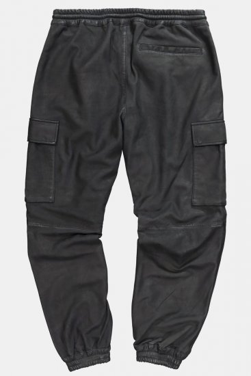JP1880 847064 Pantalon cargo en cuir nappa d'agneau Noir - Pantalons en cuir pour homme en grandes tailles - Pantalons en cuir grandes tailles