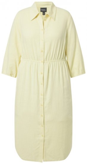 Ulla Popken 847224 Robe en lin mélangé Jaune - Robes d'été - Robes légères d'été en grande taille