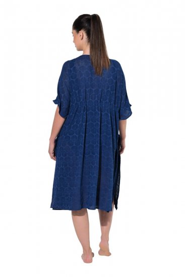 Ulla Popken 847654 Robe imprimée Bleu marine - Caftans - 
