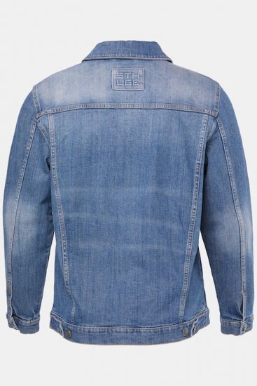 STHUGE 847739 Veste en jean look vintage Bleu clair - Vestes - Vestes homme grandes tailles
