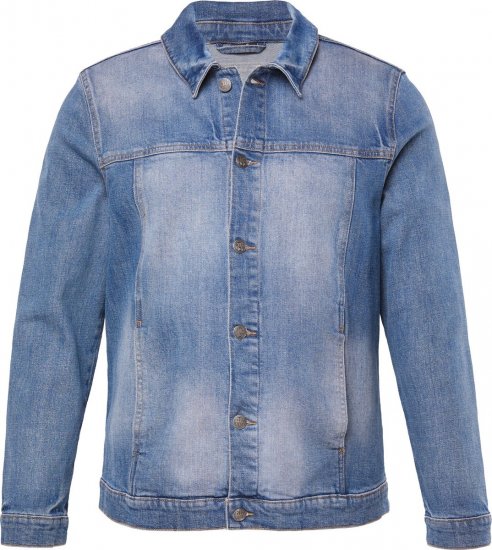 STHUGE 847739 Veste en jean look vintage Bleu clair - Vestes - Vestes homme grandes tailles