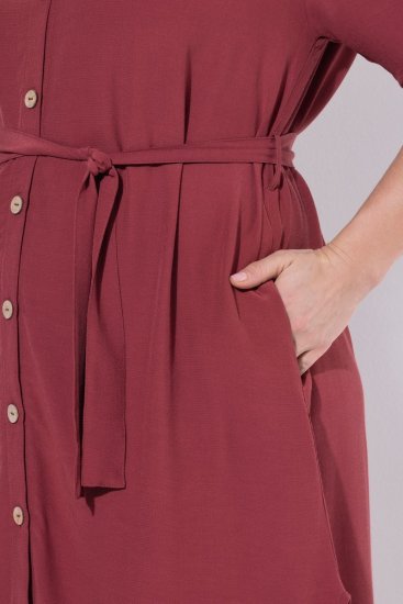 Ulla Popken 847797 Robe chemise Rouge rouille - Robes chemise - 