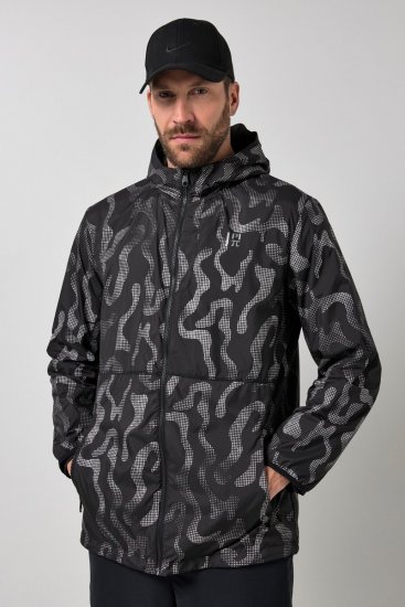 Jay-Pi 847852 Veste outdoor ultra-légère à imprimé réfléchissant Noir - Vestes - Vestes homme grandes tailles