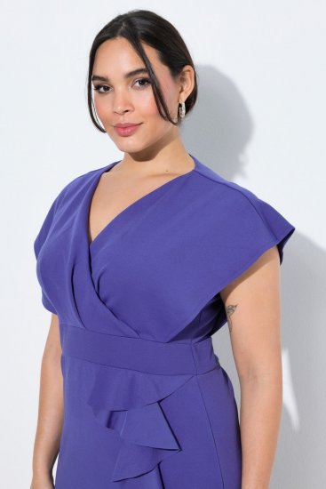 Ulla Popken 848120 Robe à volants Lilas - Robes de soirée - Robes de soirée en grandes tailles