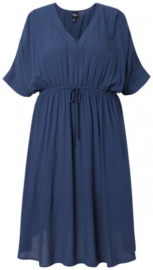 Ulla Popken 848224 Robe mi-longue à cordon Bleu marine - Robes midi - Robes mi-longues pour femmes rondes