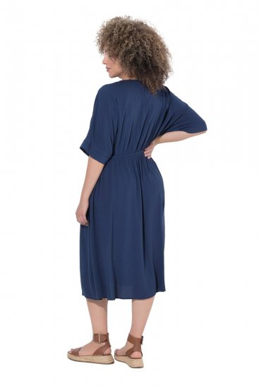 Ulla Popken 848224 Robe mi-longue à cordon Bleu marine - Robes midi - Robes mi-longues pour femmes rondes