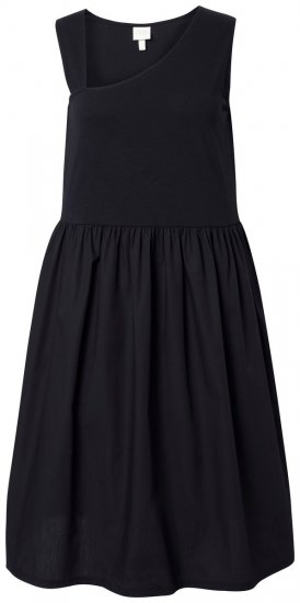 Ulla Popken 848305 Robe mi-longue sans manches à col V Noir - Robes midi - Robes mi-longues pour femmes rondes