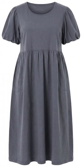 Ulla Popken 848575 Robe longue à manches courtes et poches Anthracite - Robes maxi - Robes longues pour femmes rondes
