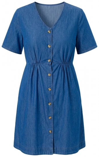 Ulla Popken 848597 Robe chemise Bleu denim - Robes chemise - 