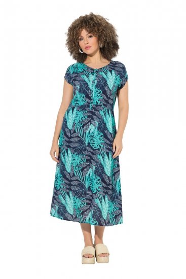 Ulla Popken 848696 Robe imprimée Bleu marine - Robes d'été - Robes légères d'été en grande taille