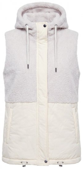 Ulla Popken 848729 Gilet à capuche Blanc cassé - Gilets sans manches - 