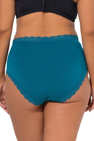 Ulla Popken 848803 Culottes en dentelle lot de 3 Pétrole - Culottes - 