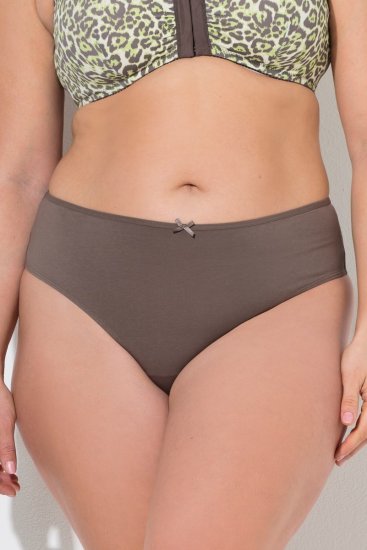 Ulla Popken 848826 Strings à imprimé animal lot de 3 Taupe - Culottes - 