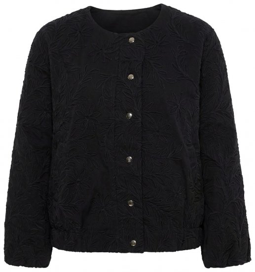 Ulla Popken 848940 Blouson Noir - Vestes - Vestes grande taille pour femme