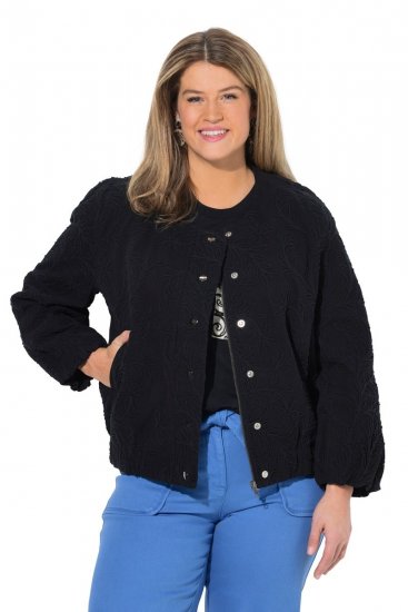 Ulla Popken 848940 Blouson Noir - Vestes - Vestes grande taille pour femme