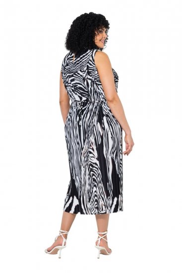 Ulla Popken 848948 Robe à imprimé animal Noir - Robes d'été - Robes légères d'été en grande taille