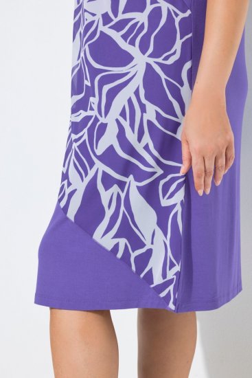 Ulla Popken 849033 Robe en mousseline imprimée Lilas - Robes - Des robes dans toutes les tailles