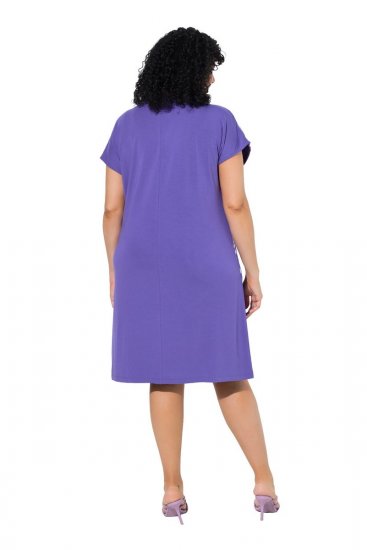 Ulla Popken 849033 Robe en mousseline imprimée Lilas - Robes - Des robes dans toutes les tailles