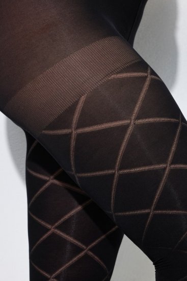 Ulla Popken 849047 Collant à motifs 100 den Noir - Collants & chaussettes - 