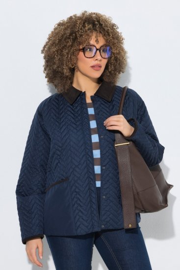 Ulla Popken 849111 Veste matelassée Bleu marine - Vestes - Vestes grande taille pour femme