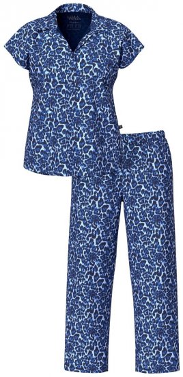 Ulla Popken 849144 Pyjama à imprimé animal Bleu marine - Pyjamas/vêtements de détente - 