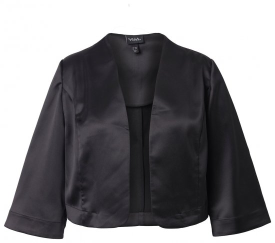 Ulla Popken 849457 Boléro Noir - Vestes - Vestes grande taille pour femme