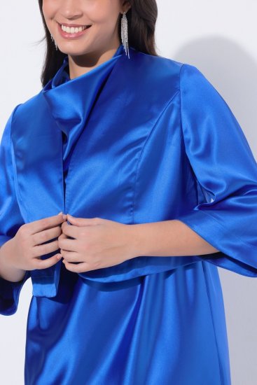 Ulla Popken 849457 Boléro Bleu roi - Vestes - Vestes grande taille pour femme