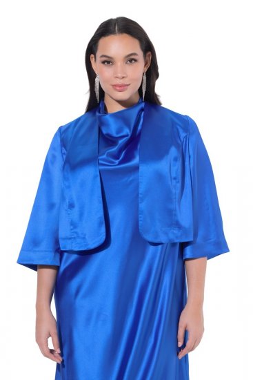 Ulla Popken 849457 Boléro Bleu roi - Vestes - Vestes grande taille pour femme