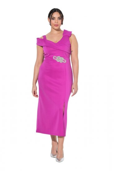 Ulla Popken 849508 Robe de soirée Lilas - Robes de soirée - Robes de soirée en grandes tailles