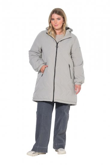 Ulla Popken 849552 Manteau matelassé Gris - Manteaux - Manteaux grande taille pour femme