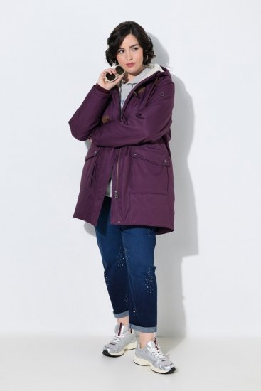 Ulla Popken 849619 Veste de pluie Violet foncé - Vestes - Vestes grande taille pour femme