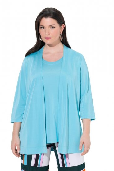 Ulla Popken 849620 Veste Bleu - Vestes - Vestes grande taille pour femme