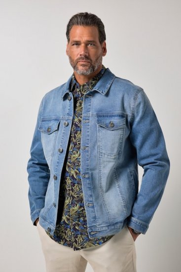 JP1880 849703 Veste en jean à nombreuses poches Bleu indigo - Vestes - Vestes homme grandes tailles
