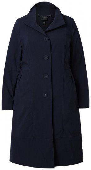 Ulla Popken 849803 Manteau stretch à col haut Bleu marine - Manteaux - Manteaux grande taille pour femme