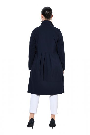 Ulla Popken 849803 Manteau stretch à col haut Bleu marine - Manteaux - Manteaux grande taille pour femme