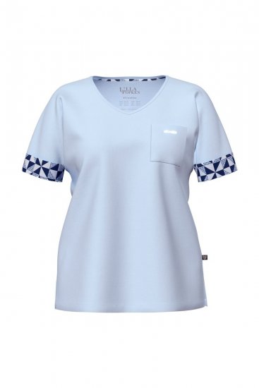 Ulla Popken 849850 Pyjama à carreaux Bleu clair - Pyjamas/vêtements de détente - 