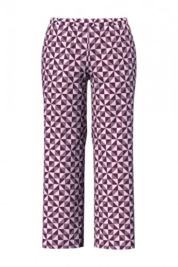 Ulla Popken 849850 Pyjama à carreaux Rouge baie - Pyjamas/vêtements de détente - 