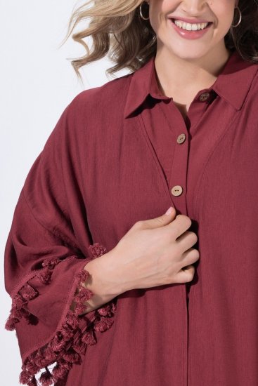 Ulla Popken 849860 Kimono Rouge rouille - Cardigans - Gilets grande taille pour femme