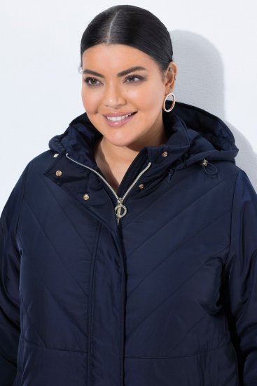 Ulla Popken 849908 Veste de pluie Bleu marine - Vestes - Vestes grande taille pour femme
