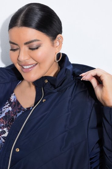 Ulla Popken 849908 Veste de pluie Bleu marine - Vestes - Vestes grande taille pour femme