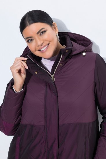 Ulla Popken 849908 Veste de pluie Bordeaux - Vestes - Vestes grande taille pour femme