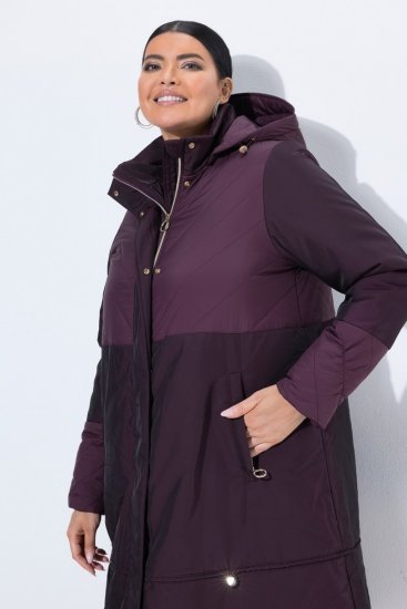 Ulla Popken 849908 Veste de pluie Bordeaux - Vestes - Vestes grande taille pour femme