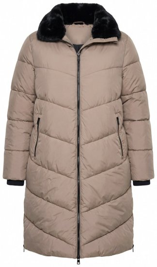 Ulla Popken 850041 Manteau matelassé Taupe - Manteaux - Manteaux grande taille pour femme