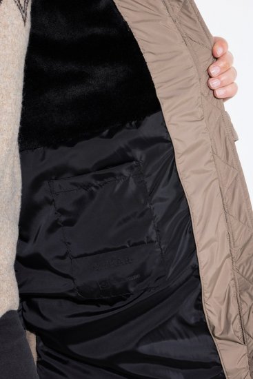 Ulla Popken 850041 Manteau matelassé Taupe - Manteaux - Manteaux grande taille pour femme