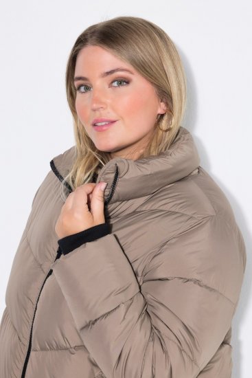 Ulla Popken 850041 Manteau matelassé Taupe - Manteaux - Manteaux grande taille pour femme