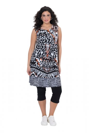 Ulla Popken 850175 Robe en jersey sans manches à poches Noir - Robes d'été - Robes légères d'été en grande taille